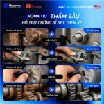 Bốn ứng dụng chính của NOMA 110: tẩy rỉ ốc vít, bôi trơn bản lề cửa, bôi trơn xích xe, bảo vệ bánh răng
